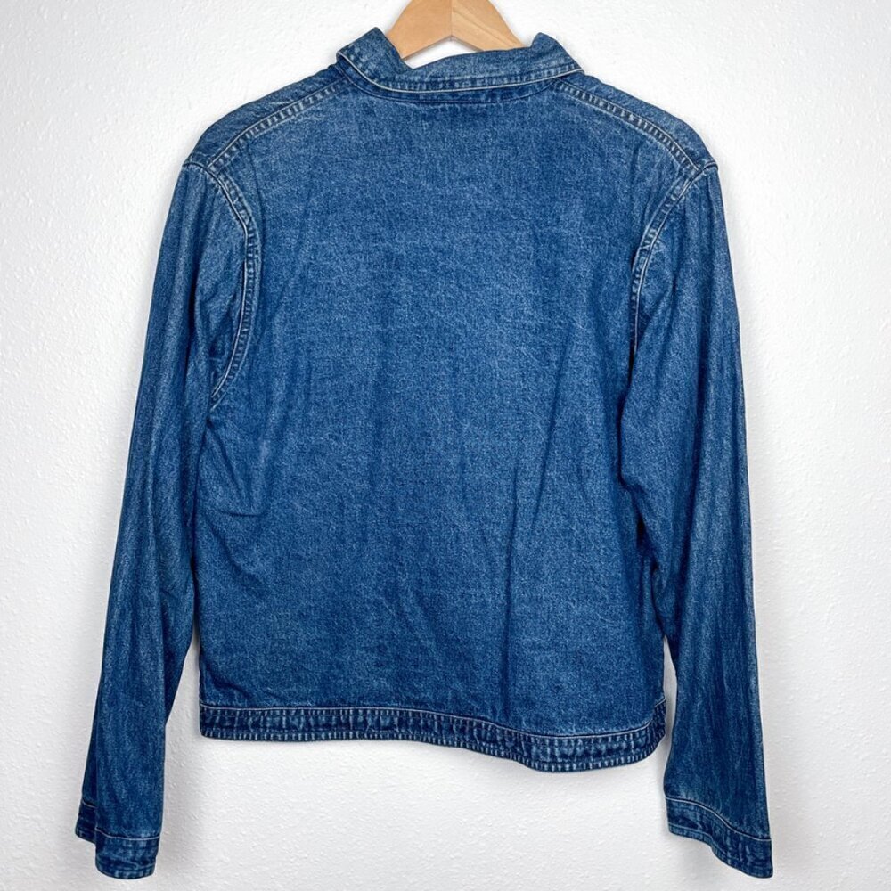 New Directions Size: M Floral Embroidered Denim Jean Jacket | VTG Funky 90s Y2k= - Picture 5 of 6